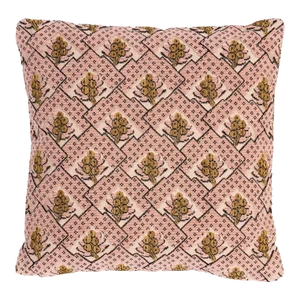 Schumacher Blair Silk Épinglé 16" Pillow in Wythe Rose