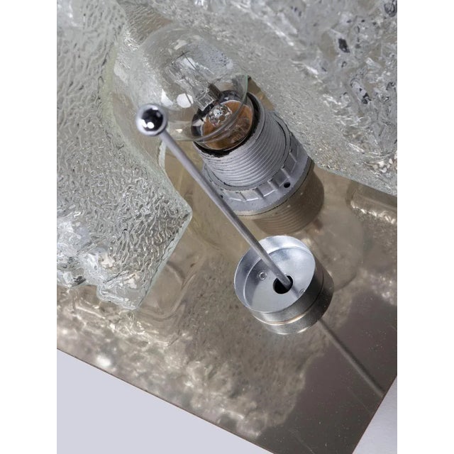 Large German Square Glass & Brass Flush Mount from Limburg, 1960 For Sale - Image 10 of 13