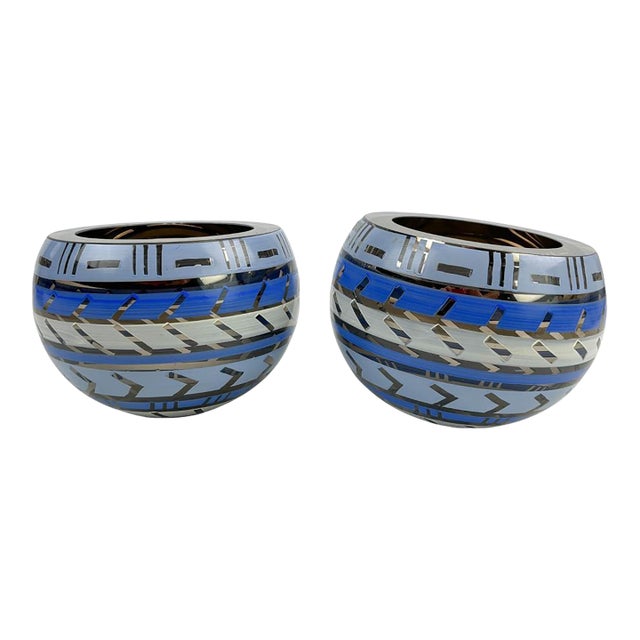 Monica Backstrom for Kosta Boda Tonga Line Tea Glass Bowls- A Pair For Sale