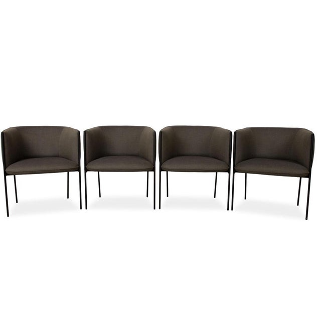 Sepal Chairs with Black Steel Frames and Fiord Upholstery from Kvadrat by Luca Nichetto for Wendelbo, Set of 4 For Sale - Image 12 of 12