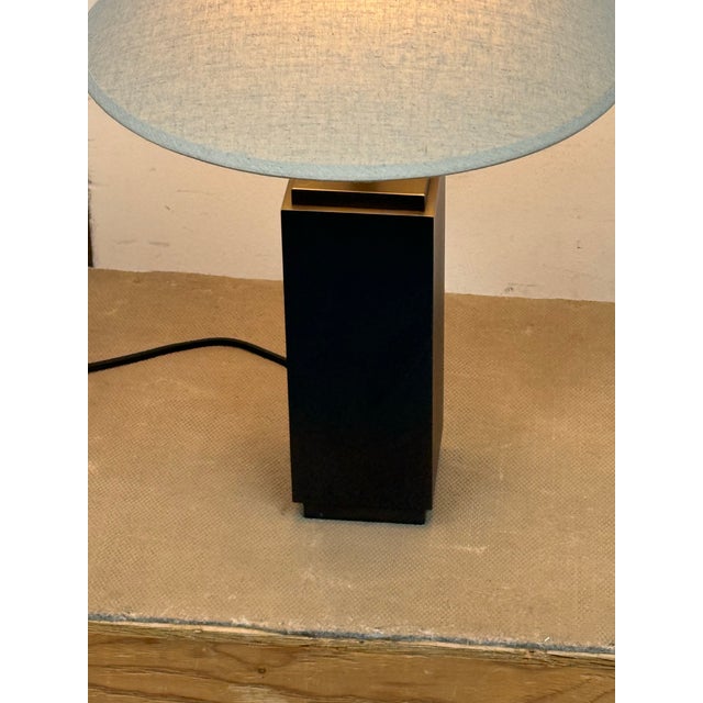 Black Restoration Hardware Square Column Table Lamp For Sale - Image 8 of 12