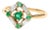 18KY Emerald(0.27) & Diamond(0.28) Geometric Ring, size 5.5 For Sale