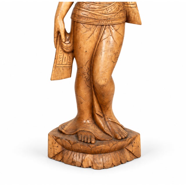 Mas Bali, Woman with Offerings, 1940s, Wood For Sale - Image 3 of 10