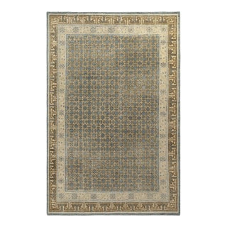 Rug & Kilim’s Oversized Border Rug in Slate Blue, 13x19 For Sale