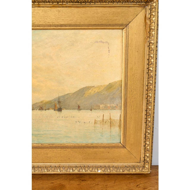 Textile Late 19th Century George Stanfield Walters (English, 1838-1924) Signed Study of Boats Oil on Canvas For Sale - Image 7 of 10