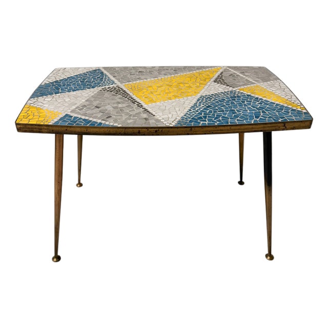 Mid-Century Modern Coffee Table with Mosaic Top from Berthold Muller, 1950s For Sale