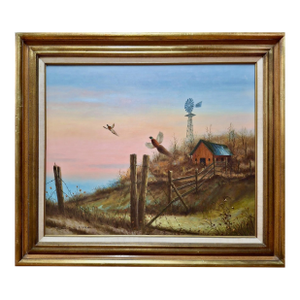 Pheasants Aloft at Dawn by B. Adams