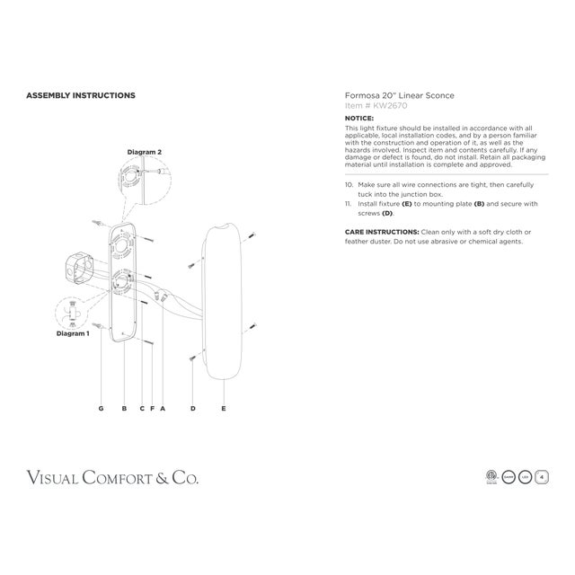 Kelly Wearstler for Visual Comfort Signature Formosa 20" Linear Sconce in Alabaster and Antique-Burnished Brass For Sale - Image 9 of 9