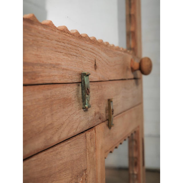 Late 20th Century Vintage Wooden Glass Display Cabinet With Scalloped Trim and Dual-Sided Doors For Sale - Image 5 of 7