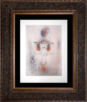 Abstract Paul Klee Lithograph Color Limited Ed. “Singer of the Comic Opera" W/Frame