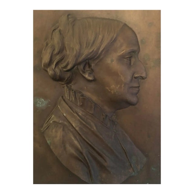 1882 Erastus Dow Palmer Bronze Relief Portrait For Sale