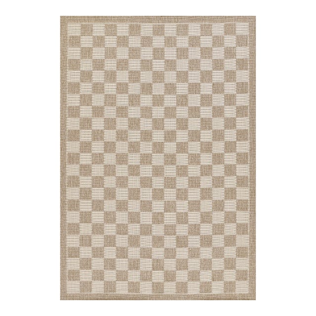 Erin Gates by Momeni Saybrook Check Grey Indoor/Outdoor Area Rug 2' X 3' For Sale
