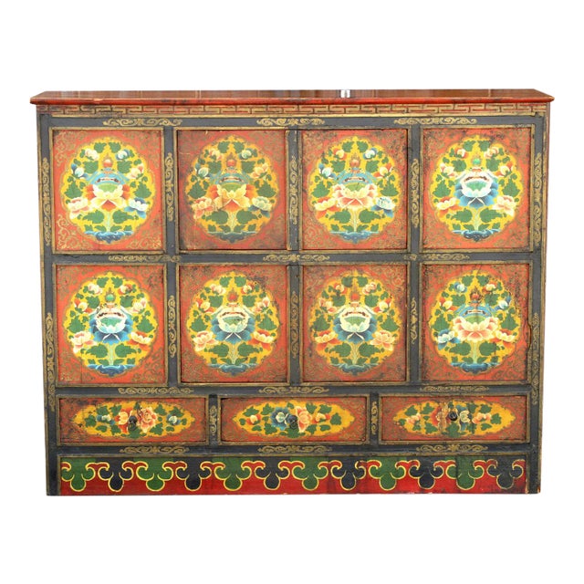Early 19th Century Tibetan Cabinet For Sale