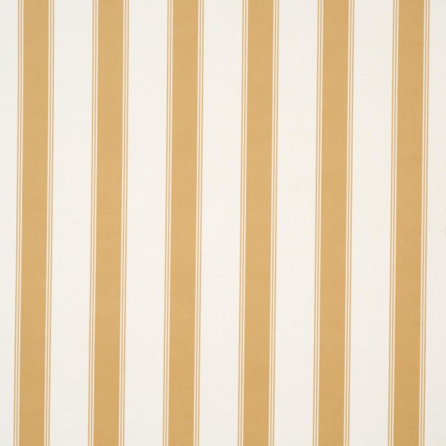Traditional Sample - Schumacher Rafe Stripe Wallcovering In Marigold For Sale - Image 3 of 6