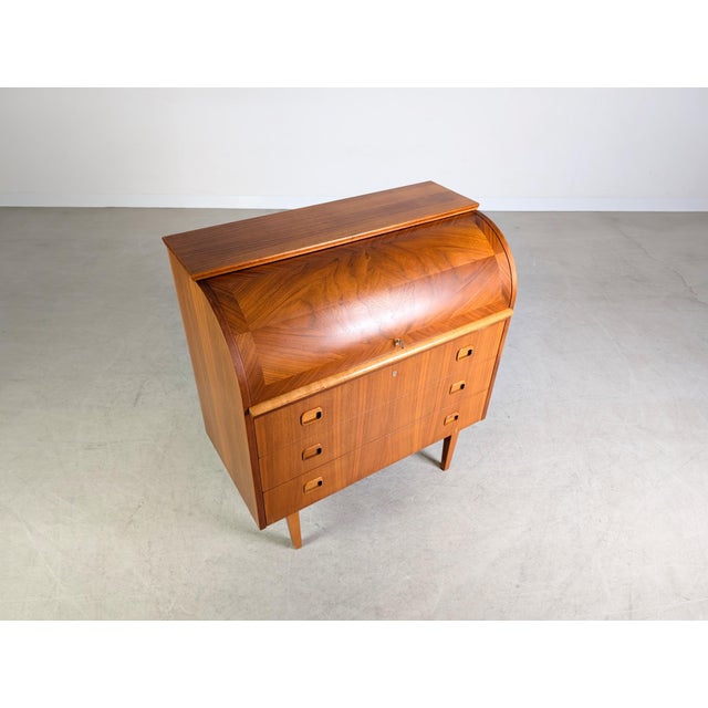 Wood Vintage Secretaire in Teak by Egon Ostegaard For Sale - Image 7 of 15