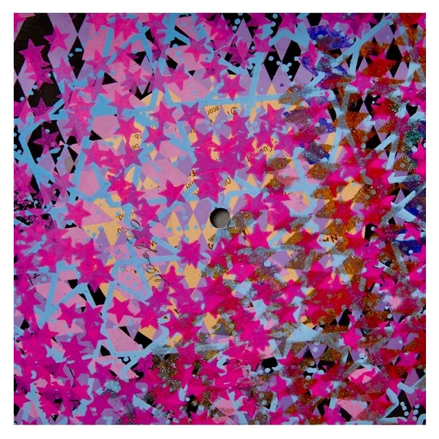 Pop Art William Weege, Mixed Media Pop Art Abstract Painting on Vinyl Record LP Wall Sculpture Weege, 1976 For Sale - Image 3 of 9