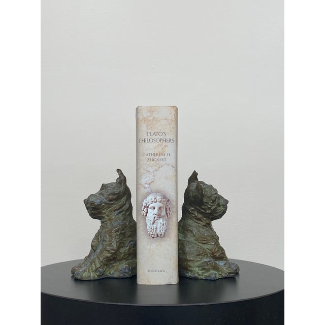 1932 McClelland Barclay Bronze Scottish Terrier Bookends Pair For Sale - Image 12 of 12