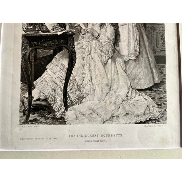 Late 19th Century Antique Victorian Engraving Two Young Women “The Indiscreet Soubrette” Risqué For Sale - Image 5 of 6