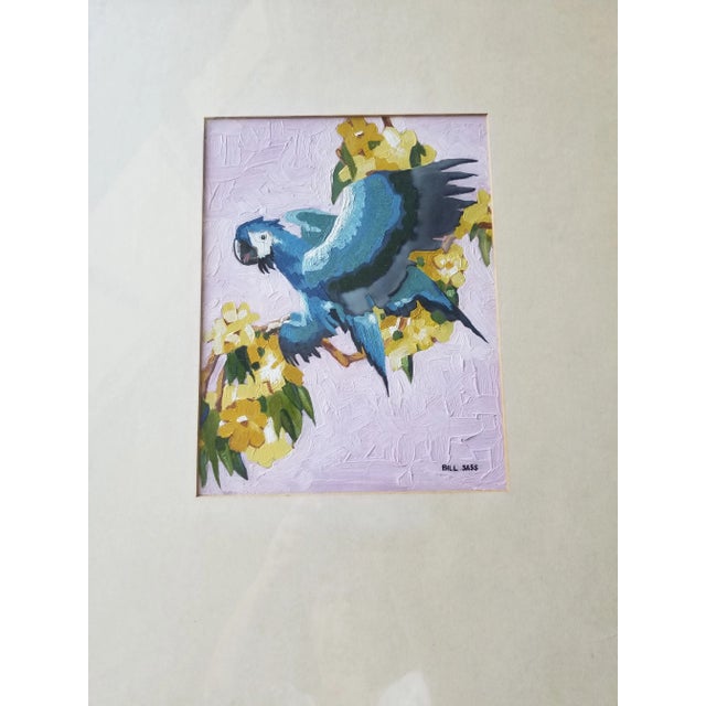 Paint Mid 20th Century Parrot Painting by Bill Sass For Sale - Image 7 of 8