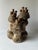 Brutalist Abstract Ceramic Sculpture Details: Signed "T.G." on bottom Set of three columns with five or six tubes on each....