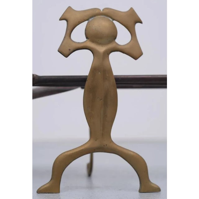 Very unusual set of fireplace tools. Solid brass. 19th Century. Nice useful and decorative pieces.