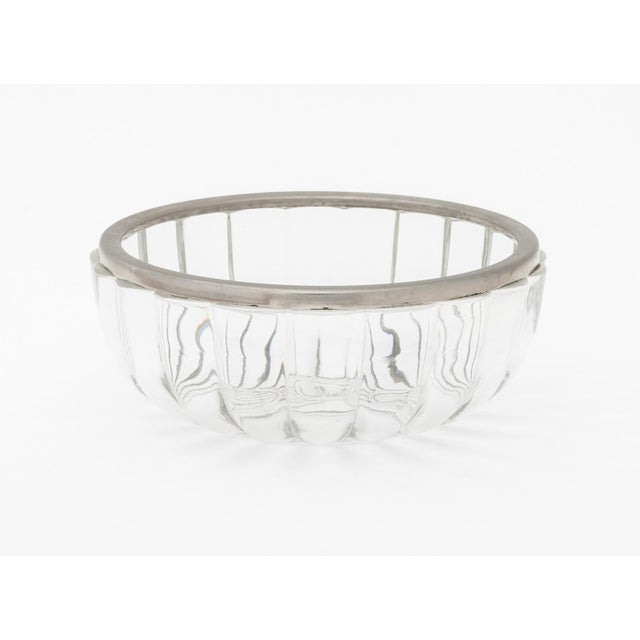 Modern Crystal and Silverplate Bowl and Dishes, 6 For Sale In New York - Image 6 of 7