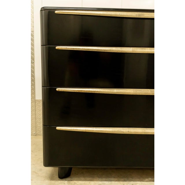 Heywood Wakefield Dresser in Black With Silver Leaf For Sale In Miami - Image 6 of 18