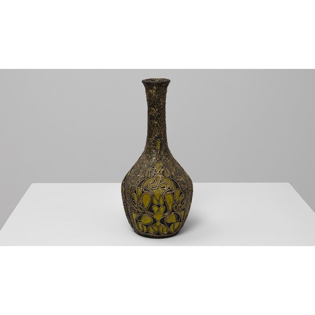 Early 20th Century 20th Century Belgian Ceramic Vase With Ornate Details For Sale - Image 5 of 18