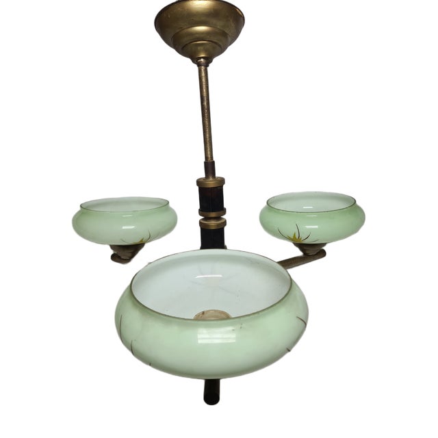 Art Deco Style Bakelite Chandelier, Poland, 1950s For Sale - Image 12 of 15