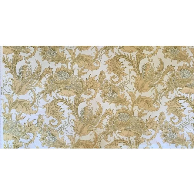 Modern Free Spirit Designer Vicki Payne Green & White Block Print Botanical Floral Leaf Fabric Sample For Sale - Image 3 of 6