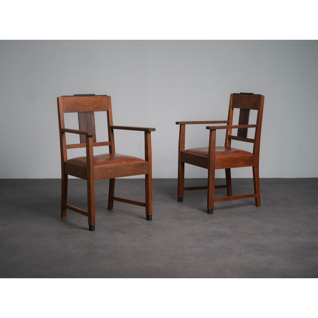 Amsterdam School Art Deco Armchairs, Netherlands, 1930s, Set of 2 For Sale - Image 10 of 10