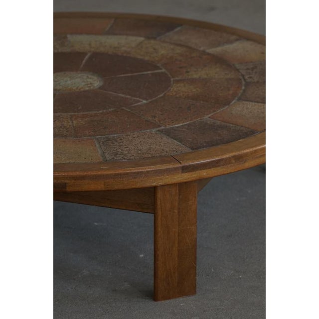 Mid-Century Danish Wood Coffee Table with Ceramic Tile Top by Tue Poulsen, 1970s For Sale - Image 11 of 18
