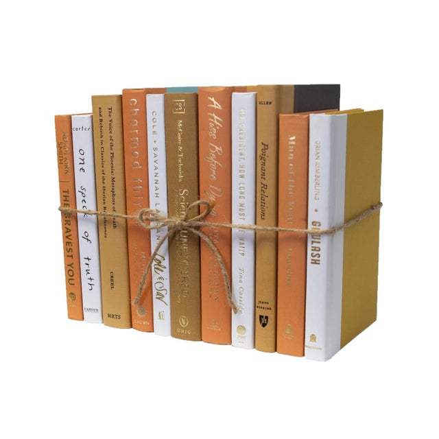 Modern Decorative Books - Pumpkin Spice Latte Book Bundle - 1 Foot of Orange Books For Sale - Image 3 of 3