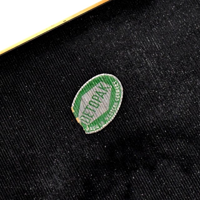 Black Pair of Brass Side Tables with Black Glass Tops For Sale - Image 8 of 8