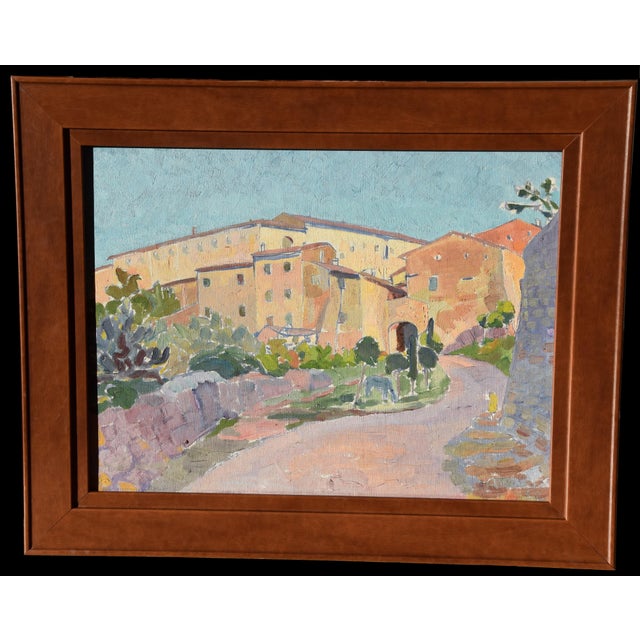 Anja Decker 1908 Berlin – 1995 Munich Untitled [Italian Street Scene with Horse] Oil over tempera sketches on canvas,...