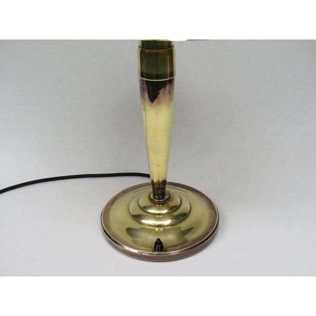 Brown Vintage Art Deco French Table Lamp in Brass For Sale - Image 8 of 13