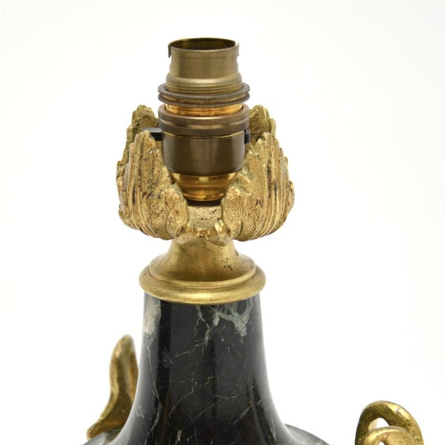 Late 19th Century Antique French Marble and Gilt Bronze Table Lamp, 1890s For Sale - Image 5 of 9
