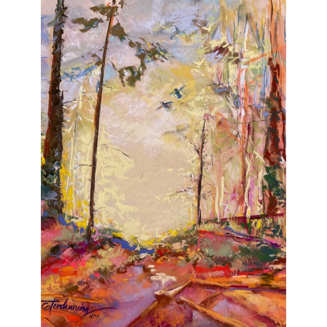 Impressionist Susan Glendenning Glowing Landscape Pastel For Sale - Image 3 of 6