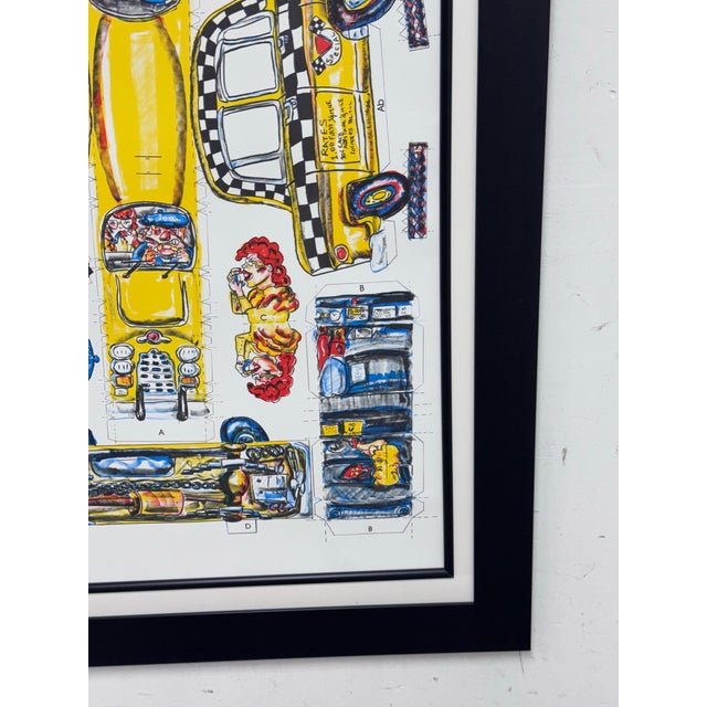 Circa 1986 Red Grooms "Ruckus Taxi" Framed 3d Lithograph Sculpture, Framed For Sale - Image 10 of 12