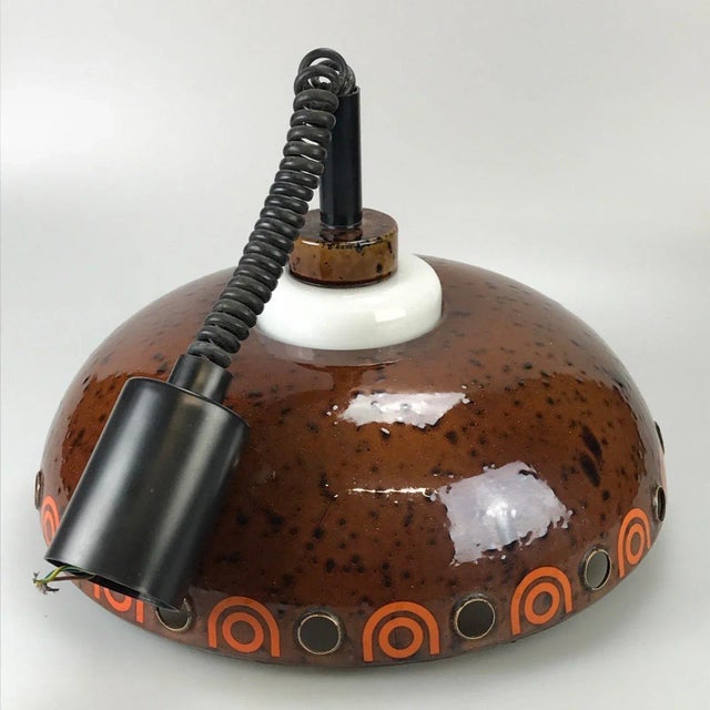 70s hanging ceiling lamp lamp luminaire space age enamel glass hustadt Object: Lamp Manufacturer: Hustadt Leuchten...