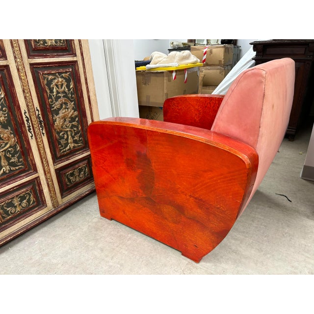 Art Deco 1920s French Art Deco Goatskin Lounge Chair, André Arbus Attributed For Sale - Image 3 of 12