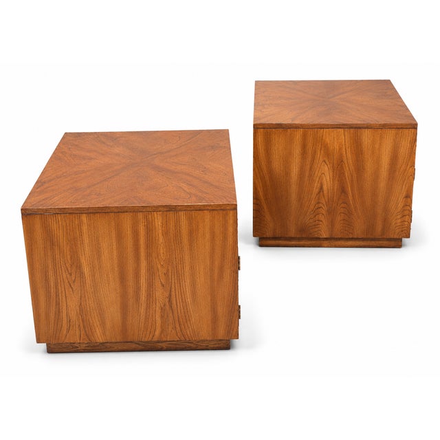 Brown Pair of Vintage Campaign Style Nightstands / End Tables For Sale - Image 8 of 8
