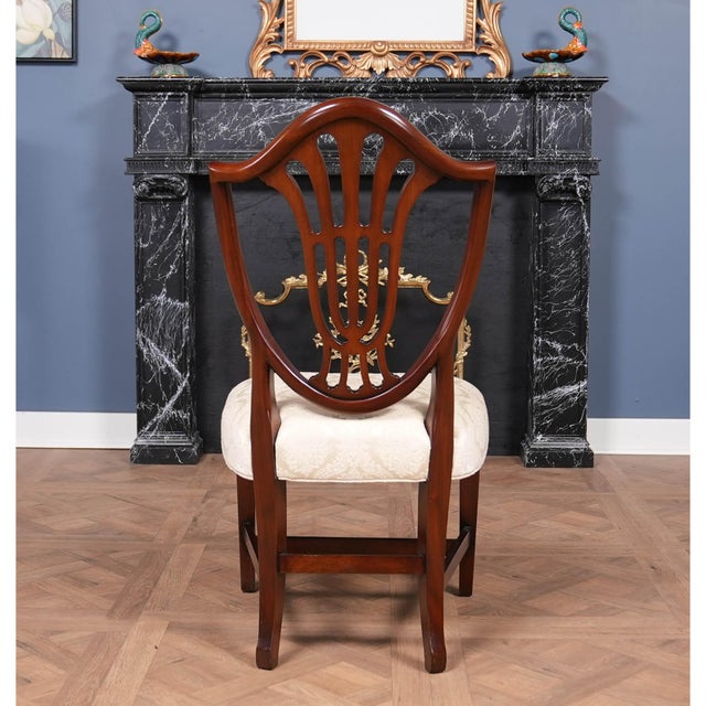 1990s 1990s Nvin0524 Vintage Millinder Set of 4 Shield Back Chairs For Sale - Image 5 of 15