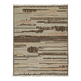 Rug & Kilim’s Modern Rug with Beige-brown Geometric Patterns - 10x14 For Sale