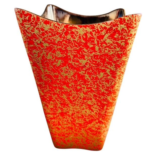 MCM Shawnee Kenwood Kashani Pottery, 14-Pcs, Red-Gold, Labels, Collectible For Sale - Image 9 of 9