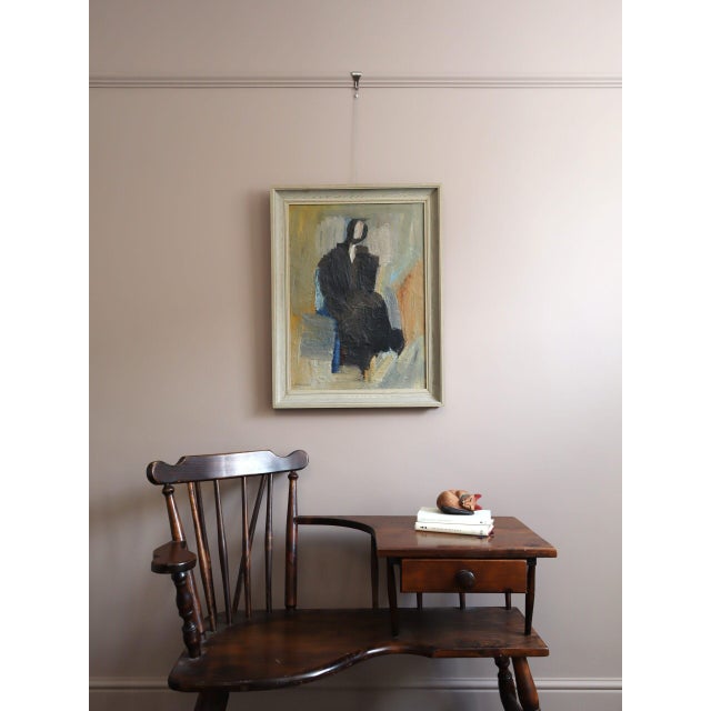 Mid-Century Modern Mid-Century Modern 'Presence in Shadow' Vintage Original Abstract Figurative Oil Painting, Framed For Sale - Image 3 of 12