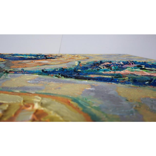 Blue Contemporary Abstract Blue Trees Landscape Painting For Sale - Image 8 of 8