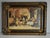 Antique - 1910 European Tavern Scene Oil on Canvas Painting. Signed: E.L.Seeds 1910. Ornate Wood Frame in a Burnished...