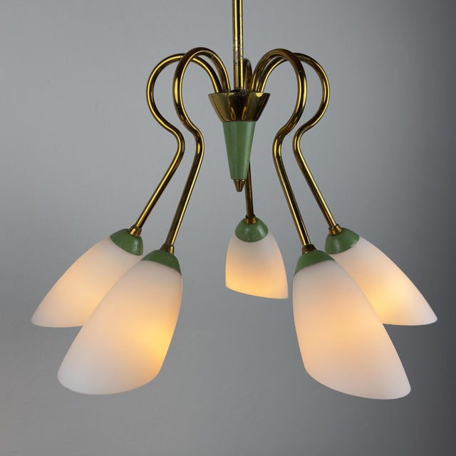 Vintage Stilnovo Chandelier, Italy 1940-50s, 1950s For Sale - Image 12 of 18