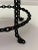 Metal Brown Leather Stool With Iron Chain Legs For Sale - Image 7 of 8